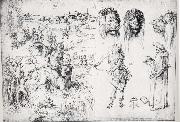 Albrecht Durer Sketch Sheet with the Rape of Europa France oil painting artist